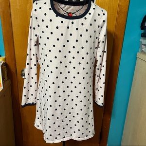Kate spade light pink & black polka dot dress comfy size small